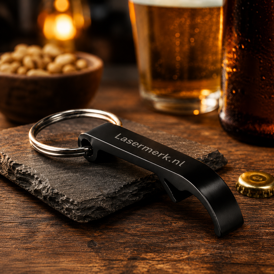 Aluminium opener met gravering